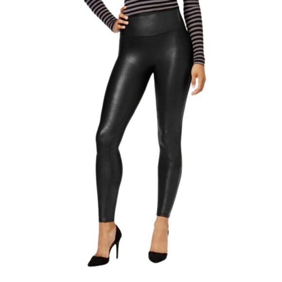 SPANX Ready To Wow Faux Leather Leggings Size Large - Picture 1 of 4